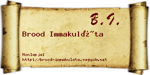 Brood Immakuláta névjegykártya